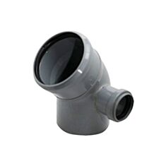 Коліно каналізаційне складне Інсталпласт 45° 110*50 мм праве - фото