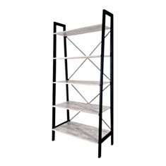 Стелаж Метал-Дизайн Призма 5 полиць аляска/чорний - фото