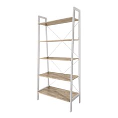 Стелаж Метал-Дизайн Призма 5 полиць вествуд/білий - фото