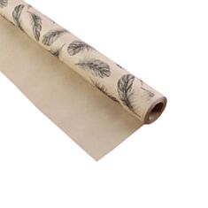 Бумага упаковочная крафтовая LaPrida 255-1067 Черные пера - фото