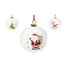 Игрушка на елку шар BonaDi 811-515 10 см белая - фото