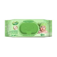 Вологі серветки Smile Baby Екстракт ромашки і алое 72 шт - фото