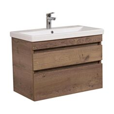 Тумба Aqua Rodos Вінтаж консольна аліканте з умивальником Elit 80 см - фото