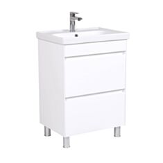 Тумба Aqua Rodos Валенсия напольная 60см белая с умывальником Frame - фото