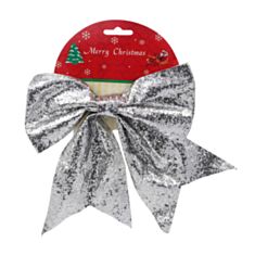 Декор новорічний Бант BonaDi 787-418 20*24 см срібний - фото