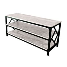 Тумба під телевізор Метал-Дизайн Ромбо аляска/чорний - фото