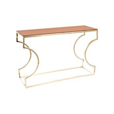 Консоль Signal Kenzo C 120*40 см стекло дымчатое янтарное/золото - фото