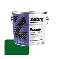 Эмаль антикоррозионная Zebra 3 в 1 Кольчуга 36 изумрудно-зеленая 0,7 кг - фото