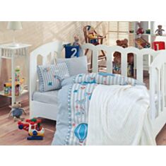 Комплект постільної білизни Cotton Box BEBEK Gezgin Blue 100 * 150 + плед - фото