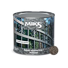 Ґрунт-емаль Miks Color 3 в 1 молоткова сіра 0,65 кг - фото