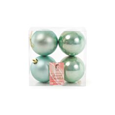 Набор елочных шаров БД 147-952 4 шт 8 см, эвкалипт - фото
