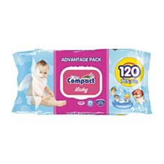 Вологі серветки Ultra Compact для дітей з клапаном Ангелс Бебі 120 шт - фото