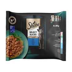 Корм для кошек Sheba Select Slices Рыбное ассорти в соусе 4*85 г - фото