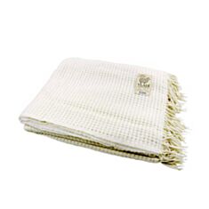 Плед вовняний Vladi Рогожка-14 105196 140*200 біло-бежевий №2 - фото