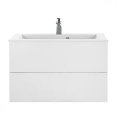 Тумба с умывальником Norway EOS-600 M107060 с силиконом белая матовая - фото