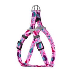 Шлея BronzeDog Urban Квіти 69/1407/Т 33-40 см рожева - фото