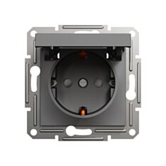 Розетка з заземленням Schneider Electric Asfora EPH3100171 з кришкою антрацит - фото