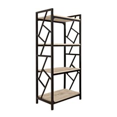 Стелаж Метал-Дизайн Ромбо 4 полиці вествуд/чорний - фото