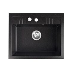 Кухонна мийка Ferro Mezzo II DRGM1/48/58HA графіт глянцевий - фото