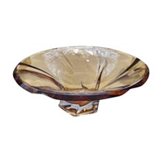 Фруктовниця на ніжці Bohemia Aurum-Crystal Mozart Amber 6KF18/72S70 305 мм - фото