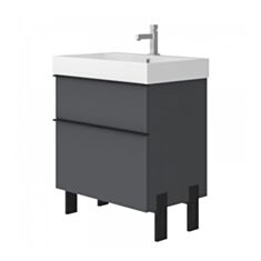 Тумба Ювента Manhattan Mh-70 з умивальником Stance 70 см сіра - фото