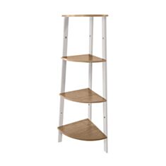 Стелаж кутовий Метал-Дизайн Призма 4 полиці дуб античний/білий - фото