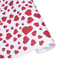 Бумага упаковочная Decorize 468-122 сердце красное на белом 70 см - фото