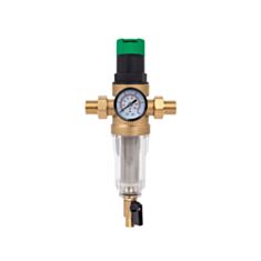 Фільтр промивний Ital з редуктором тиску для холодної води 1/2" прозорий - фото