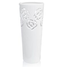 Ваза ETERNA 2204 біла з різбленням 13*13*30 см - фото