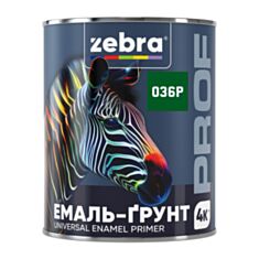 Емаль-ґрунт Zebra PROF 1136 036P зелена 2,5 кг - фото