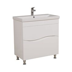 Тумба Aqua Rodos Альфа біла з умивальником Еліт 100 см - фото