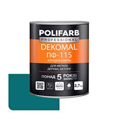 Емаль алкідна Polifarb DekoMal ПФ-115 морська хвиля 2,7 кг - фото