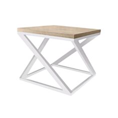 Столик журнальний Метал-Дизайн Бент 60*60 см вествуд/білий - фото