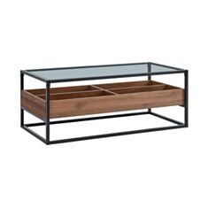 Столик журнальний Signal Harmony A прозорий+горіх/чорний - фото