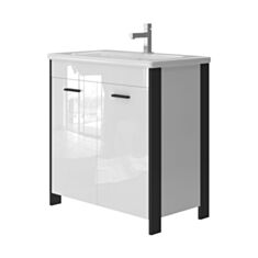 Тумба Ювента Brooklyn Br-80 черная без умывальника 80 см - фото