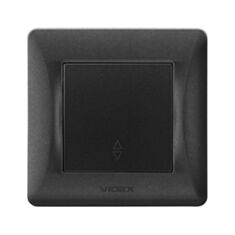Вимикач одноклавішний прохідний VIDEX Binera VF-BNSW1P-BG чорний графіт - фото