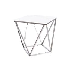 Столик журнальний Signal Silver B ІІ ефект мармуру білий - фото