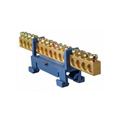 Шина нулевая АСКО-УКРЕМ 97-09-004 с изолятором на DIN-рейку 15 отверстий - фото