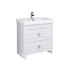 Тумба Aqua Rodos Фреска підложна 80 см біла з умивальником Mona - фото