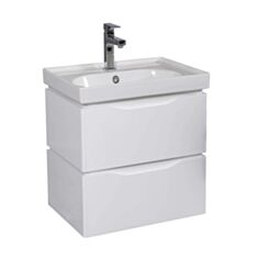 Тумба Aqua Rodos Венеція консольна біла з умивальником Arya 60 см - фото