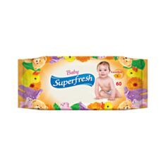 Вологі серветки SuperFresh для дітей та мам 60 шт - фото