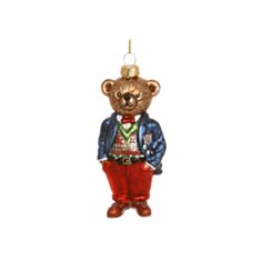 Елочная игрушка стеклянная BonaDi Тедди NY29-477 11,5 см - фото