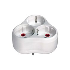 Тройник Neomax NX1014 с заземлением белый - фото