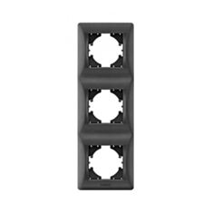 Рамка трехместная Videx Binera VF-BNFR3V-BG вертикальная черный графит - фото