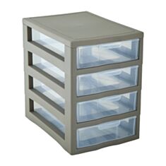 Органайзер универсальный Алеана 127015 на 4 ящика белый какао/прозрачный - фото