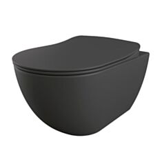 Унітаз підвісний Creavit Free Rim-Off без обідка матовий антрацит - фото