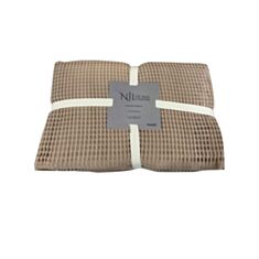 Простынь NilHome Waffle Pike 200*220 светло-коричневая - фото