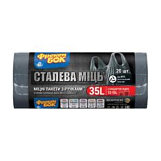 Мішки для сміття Фрекен Бок Cталева Міць з ручками 35 л 20 шт - фото
