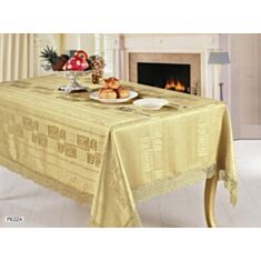 Скатертина Arya Pezza з гіпюром 160*220 беж - фото