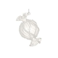 Елочная игрушка стеклянная BonaDi Конфетка с бисером 108-837 6*11 см прозрачный - фото